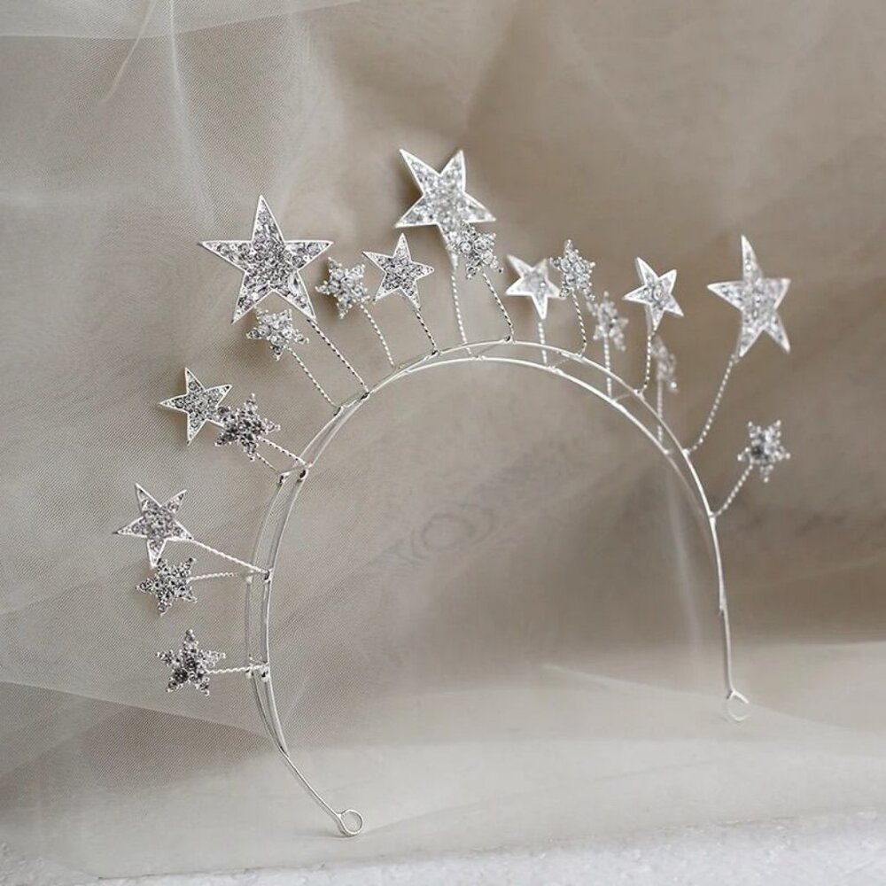 silver star tiara crown vintage